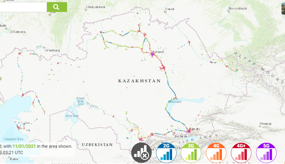 Kcell Network Coverage in Kazakhstan